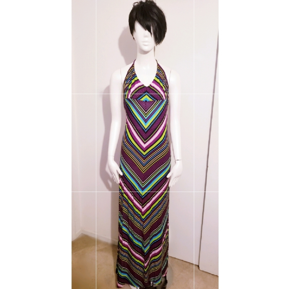 Pretty Rebellious Multi Stripe Maxi Dress Size XL